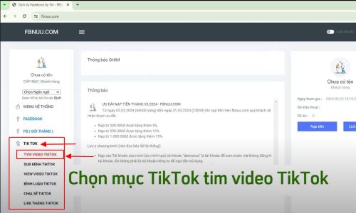 Truy cập Fbnuu.com và chọn danh mục phù hợp