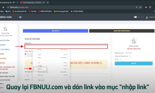 Dán link video vào mục "Nhập link"