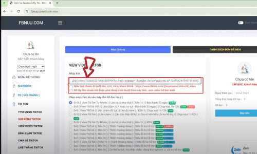 Dán link vào mục "Nhập link"