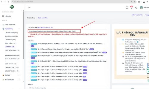 Dán link vào ô "Link Hoặc UID"