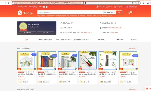 Lấy đường link của Shop