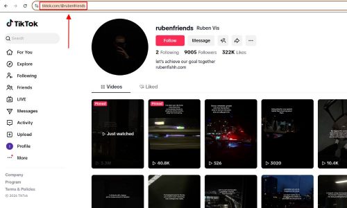 Lấy link kênh Tiktok