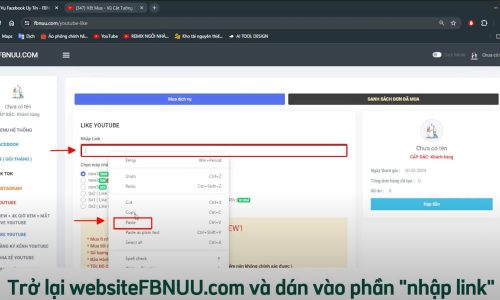 Dán liên kết vào mục "Nhập link"