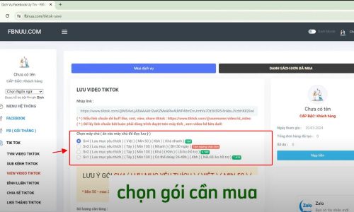 Chọn gói dịch vụ phù hợp