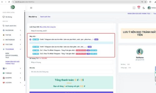 Chọn máy chủ và đọc kỹ thông tin