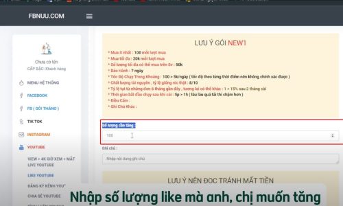 Nhập số lượng cần tăng