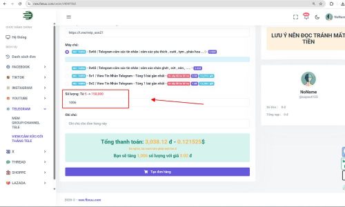 Nhập số lượng muốn tăng