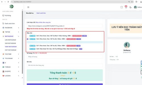 Chọn gói dịch vụ phù hợp và đọc mô tả