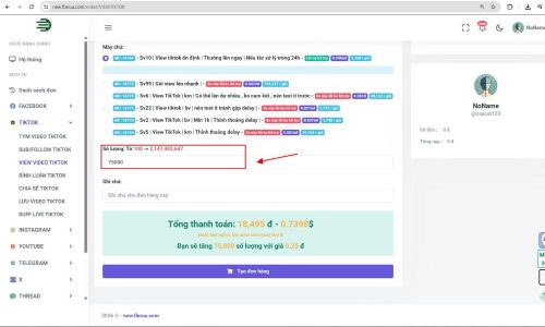 Nhập số lượng cần tăng
