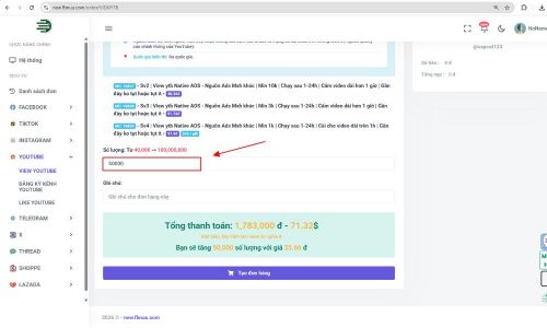 Nhập số lượng cần tăng