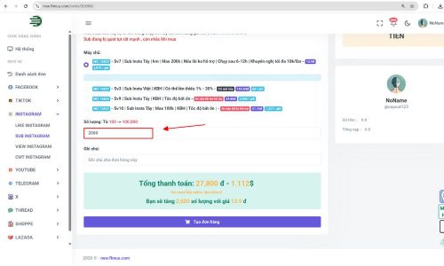 Nhập số lượng cần tăng