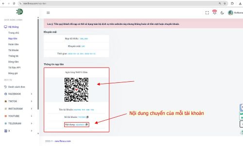 Thông tin chuyển khoản nạp tiền new.fbnuu.com