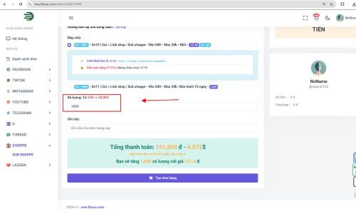 Nhập số lượng cần tăng