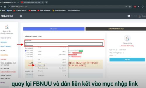 Dán link vào mục "Nhập link"