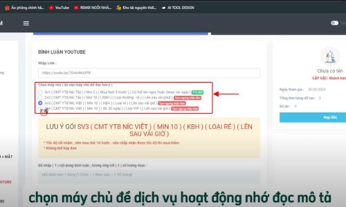 Chọn gói dịch vụ và đọc mô tả