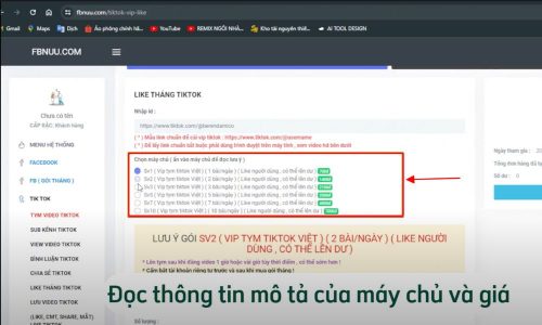 Chọn gói dịch vụ và đọc thông tin mô tả