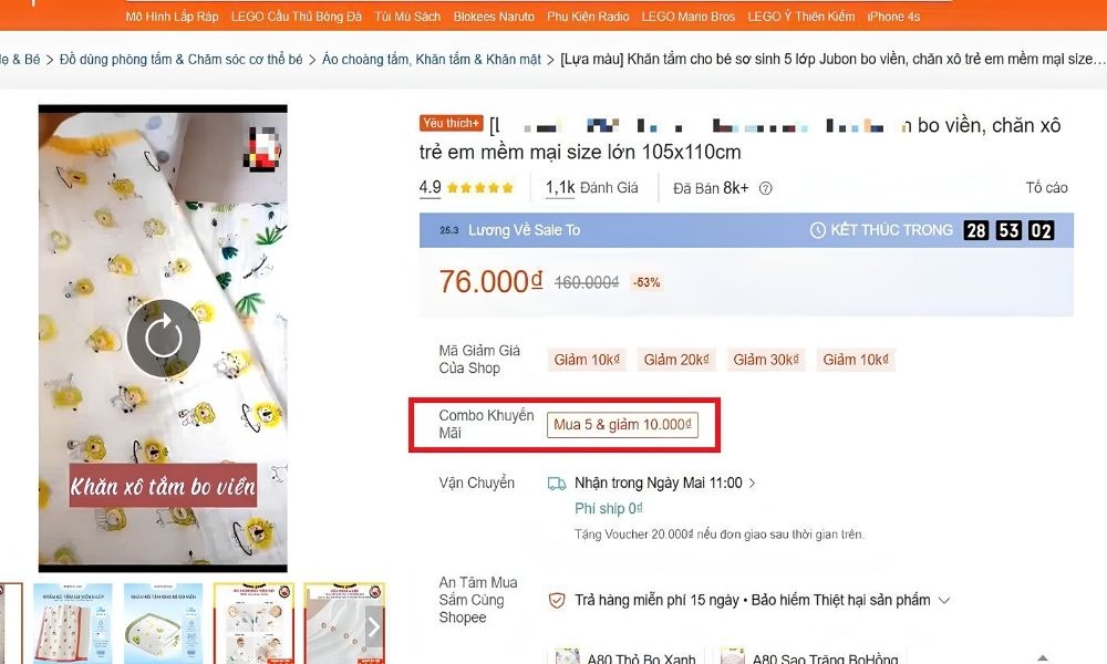 Kết hợp combo bán sản phẩm và thêm mã giảm giá