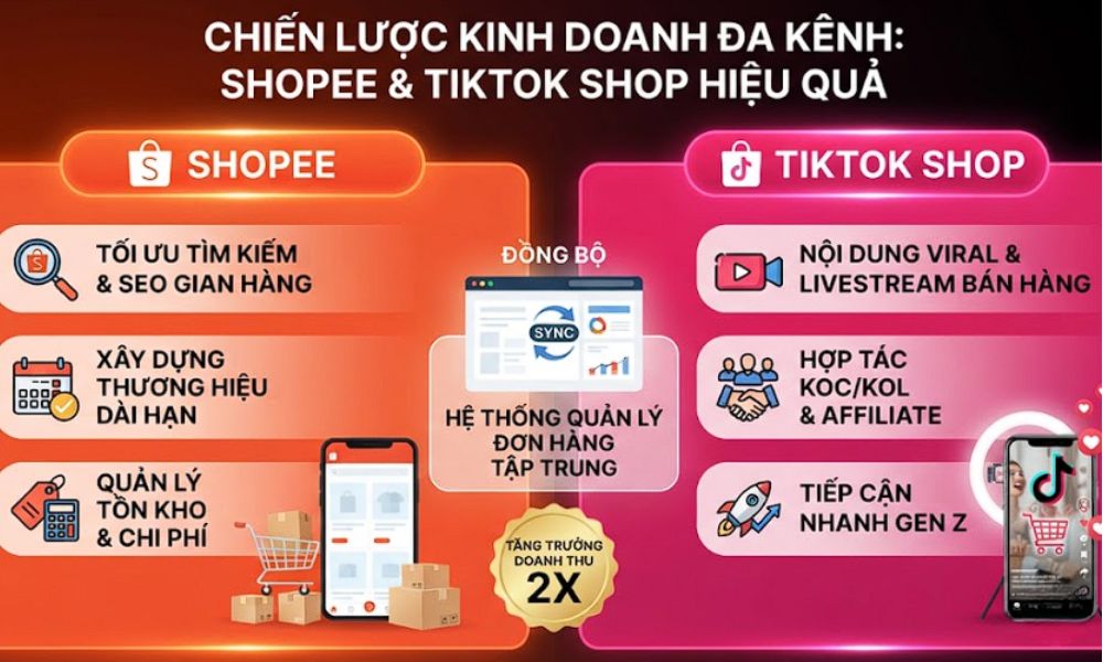 Kết hợp Shopee và TikTok Shop tăng cơ hội mở rộng thị phần khách hàng