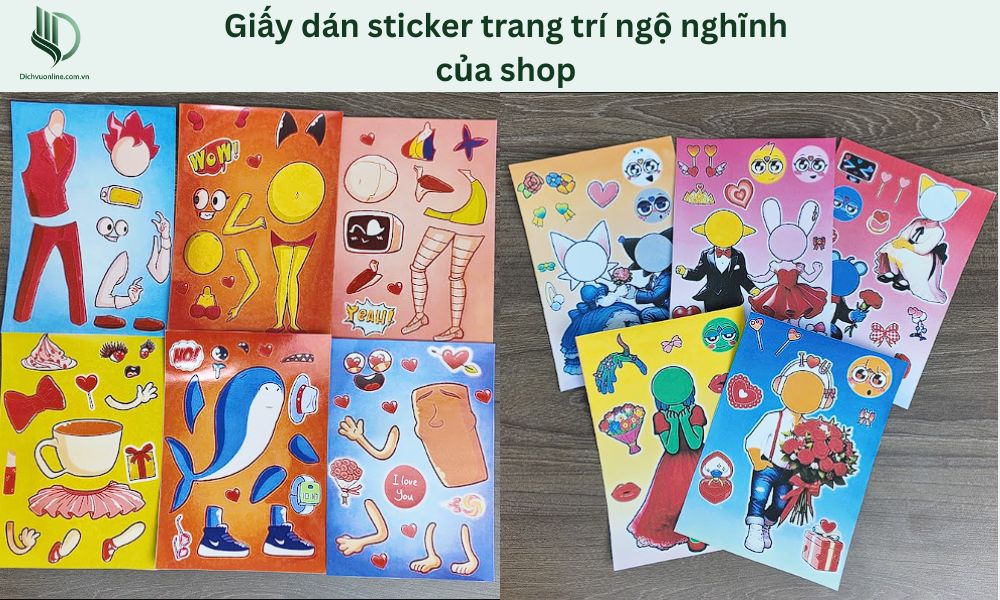 Shop kinh doanh giấy dán sticker trang trí