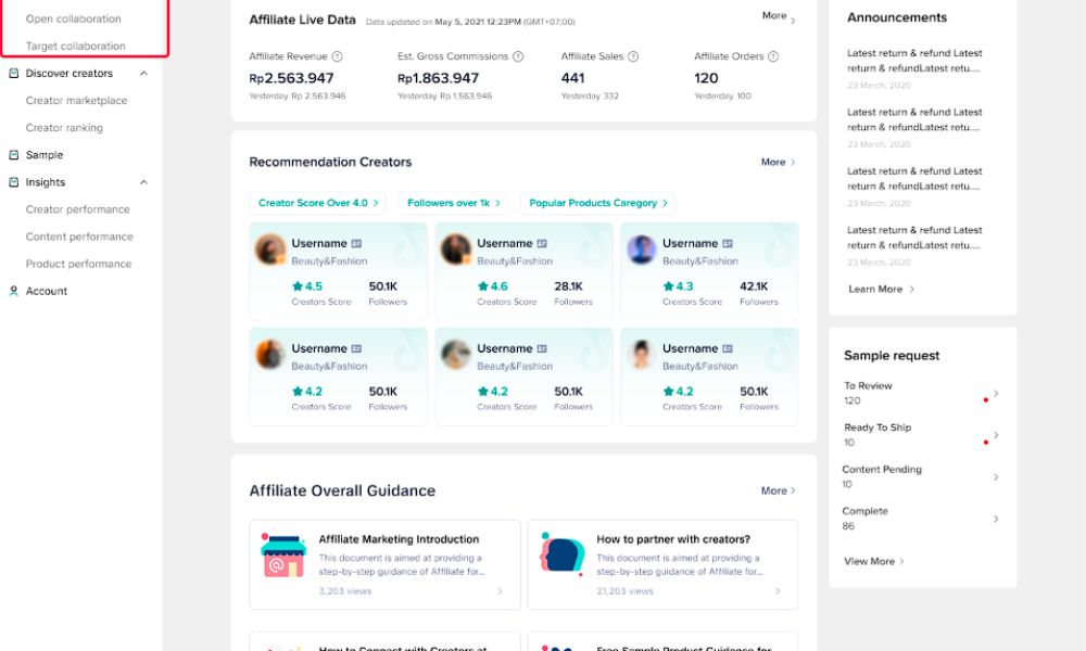TikTok Shop hỗ trợ hai hình thức hợp tác affiliate