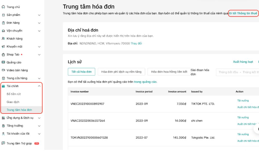 Chú ý thuế và những chính sách trên sàn
