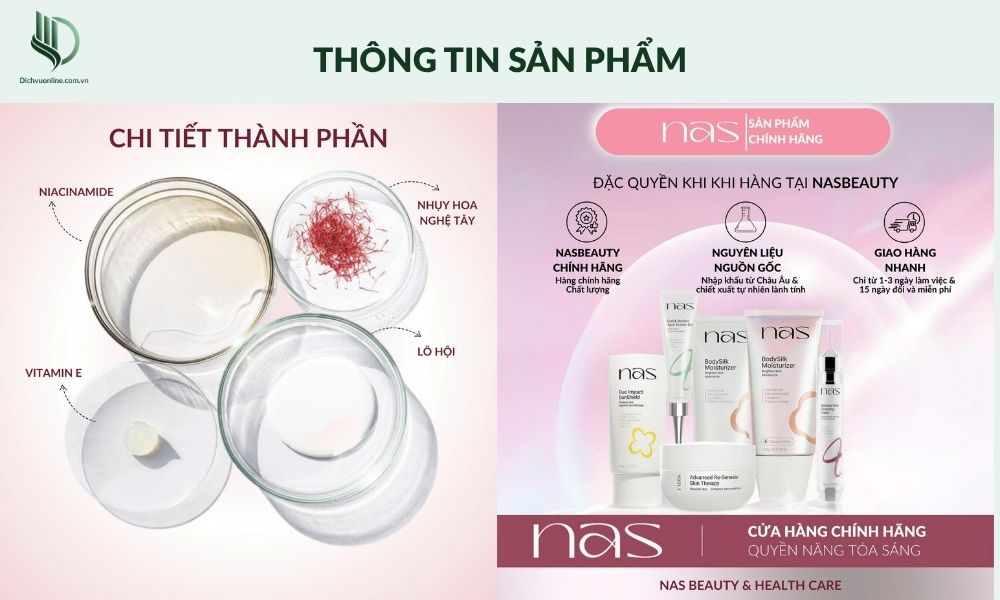 Bộ sản phẩm kem dưỡng da với đầy đủ thành phần chi tiết