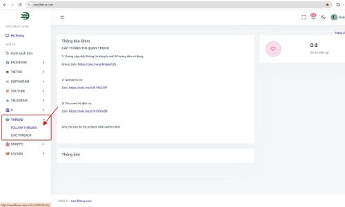 Chọn Threads và chọn "Follow Threads"