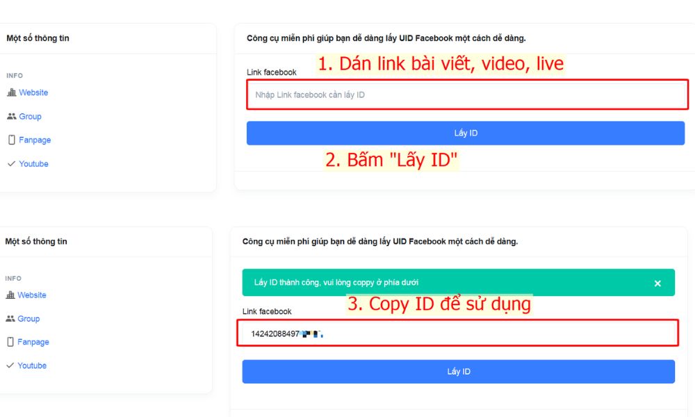 Lấy ID của bài viết, video, livestream Facebook