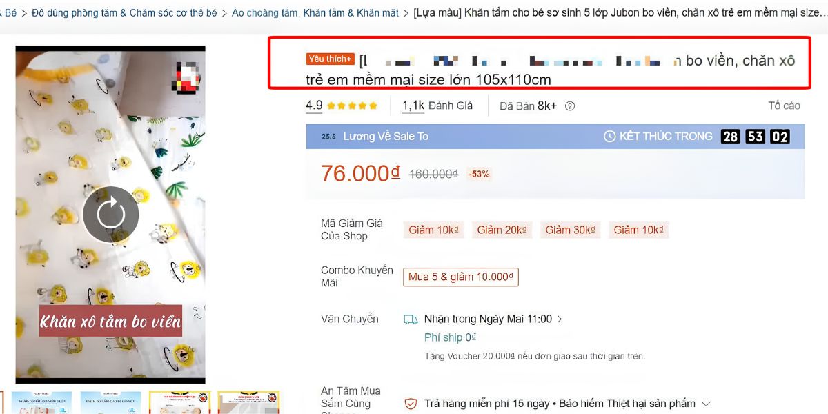 Chủ shop tối ưu tiêu đề sản phẩm cẩn thận